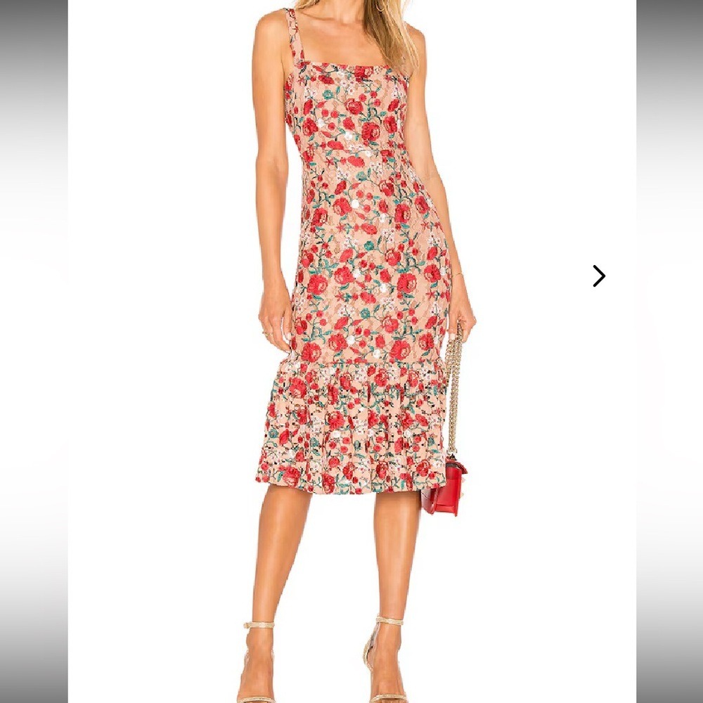 Lovers‎ + FRIENDS Under the Stars Floral Crochet Lace Midi Dress Cottagecore S